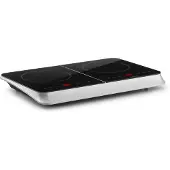Klarstein InnoChef - Doppel-Induktionskochfeld, mobiles Kochfeld, 3400 W, Touch Control, Topfsensor, Abschalttimer, 10 Stufen, Überhitzungsschutz, Kindersicherung, Glaskeramik, silber