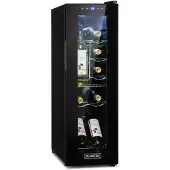 Klarstein Weinkühlschrank, 1 Zonen Getränkekühlschrank Klein, Kleiner Weinschrank 32L, Wein-Kühlschrank Klein mit Glastür, Indoor/Outdoor Flaschenkühlschrank, Wine Fridge 5-18°C, 12 Flaschen