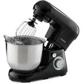 Klarstein Knetmaschine Küchenmaschine zum Backen, 1300W Teigmaschine Klein, 6 Stufen, Schneebesen Rühr- & Knethaken, 5L Schüssel, Planetenrührwerk, Rührmaschine mit Mixer, Küchenmaschinen für Brotteig