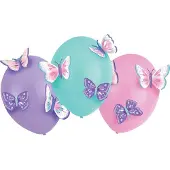 Amscan 3 Latexballons Flutter mit Papierapplikationen