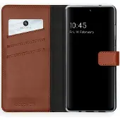 Selencia Samsung Galaxy S20 FE Hülle - Echtes Leder - - Klapphülle - Hellbraun