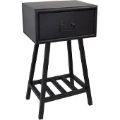 Loft42 Denver Nachttisch - Schwarzes Metall - 1 Schublade - 30x40x71