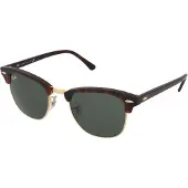 Ray-Ban RB 3016 CLUBMASTER Unisex-Sonnenbrille Vollrand Quadratisch Acetat-Gestell, braun