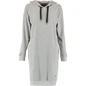 Cawö Pyjama-Shirt 820 Uni Longsize Hoodie Grau Damen-XL