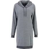 Cawö Pyjama-Shirt 818 Uni Longsize Hoodie Anthracite Damen-S