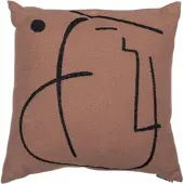 David Fussenegger Kissenhülle Nova 'Nase' 50 x 50 cm Mittelbraun