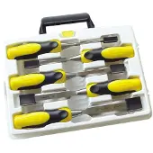 Stanley Stechbeitel Dynagrip, Kunststoffgriff mit Schlagkappe, Set 5-tlg. 6, 10, 15, 20, 25 mm