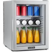 Klarstein Brooklyn 42 Mini-Kühlschrank Glastür LED Ablage Silber