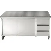 CombiSteel Edelstahl Arbeitstisch 1800x700 mm ‚Äì mit Schiebetüren & 3 Schubladen