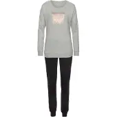 Vivance Pyjama mehrfarbig Gr. 32/34 für Damen. Rundhals und Print. Basic. Nachhaltig.