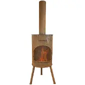 Bonfeu BonTon 40 Corten Tuinhaard - L 40 x B 40 x H 145 cm - Staal - bruin - Tuinhaard - Terrasverwarming -