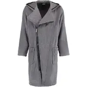 Cawö Bademantel 6516 Anthrazit Schwarz Herren-XL