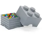 LEGO Stein mit 4 Noppen in Steingrau