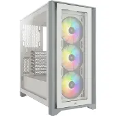 Corsair iCUE 4000X RGB, Midi Tower, PC, Weiß, ATX, EATX, micro ATX, Mini-ITX, Kunststoff, Stahl, Gehärtetes Glas, Gaming