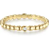 Glanzstücke Ring - Sterling Silber Ring Zirkonia - Gr. 58 - in Gold - für Damen