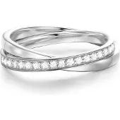 Glanzstücke Ring - Sterling Silber Ring Zirkonia - Gr. 58 - in Silber - für Damen