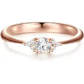 Trilani Ring - Sterling Silber Ring Zirkonia - Gr. 59 - in Gold - für Damen
