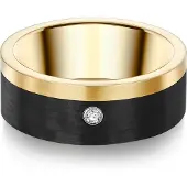 Trilani Ring - Edelstahl Ring Zirkonia - Gr. 52 - in Gold - für Damen
