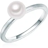 Valero Pearls Perlen-Ring Sterling Silber Süßwasser-Zuchtperle in silber | Gr.: 56