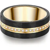 Trilani Ring - Edelstahl Ring Zirkonia - Gr. 59 - in Gold - für Damen