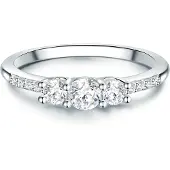 Trilani Ring - Sterling Silber Ring Zirkonia - Gr. 56 - in Silber - für Damen