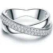 Trilani Ring - Sterling Silber Ring Zirkonia - Gr. 58 - in Silber - für Damen