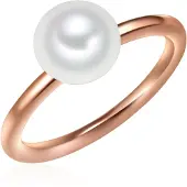 Valero Pearls Ring Sterling Silber Süßwasser-Zuchtperle in roségold | Gr.: 58