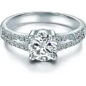 Trilani Ring - Sterling Silber Ring Zirkonia - Gr. 49 - in Silber - für Damen
