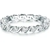 Trilani Ring - Sterling Silber Ring Zirkonia - Gr. 53 - in Silber - für Damen
