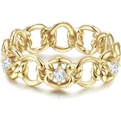 Glanzstücke Ring - Sterling Silber Ring Zirkonia - Gr. 54 - in Gold - für Damen