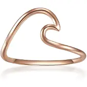 Glanzstücke Ring Welle Sterling Silber in roségold | Gr.: 52