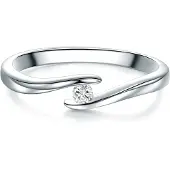 Trilani Ring - Sterling Silber Ring Zirkonia - Gr. 59 - in Silber - für Damen