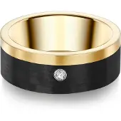 Trilani Ring - Edelstahl Ring Zirkonia - Gr. 60 - in Gold - für Damen