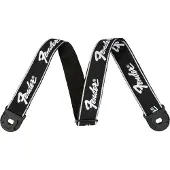Fender Quick Grip-Gurt mit Gurtsicherungen schwarz mit weißem Running-Logo 2"