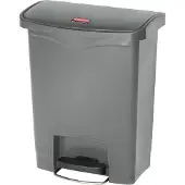 Rubbermaid Tretabfalleimer Slim Jim, Kunststoff, Fassungsvermögen 30 Liter, grau