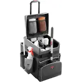 Rubbermaid Reinigungswagen Quick Cart Medium, Außentaschen, Reißverschlusstasche & Innenfächer, Teleskopgriff, bis 18 kg, wasser-/ölresistent, Teflon