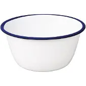 Olympia 6 Stück emaillierte Dessertschalen weiß-blau 7,5cm. 6 Stück, 7,5 x 15,5(Ø)cm