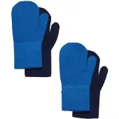 CeLaVi Fäustlinge - Wolle/Nylon - 2er-Pack - Bright Cobalt/Navy - - 3-6 Jahre (98-116) - Handschuhe/Fäustlinge