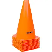 VirtuFit Markierungskegel Set 12 Stück 23 cm aus PE-Kunststoff Orange