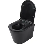 Differnz Wand-WC Set WC Tiefspüler ohne Spülrand schwarz matt mit WC-Sitz 38.500.03