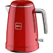 Novis 6113.09.10 Iconic K1 Wasserkocher, Edelstahlgehäuse, 1,6 l FÃ1/4llmenge, 2400 Watt, Kalkfilter, Abschaltautomatik
