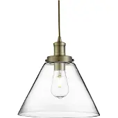 Searchlight Zeitgenössische Aufhängung Pyramide Stahl Messing Transparentes Glas 1 Licht E27