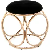 Hearthome & Living | Hocker Whitney Schwarz Samt 40x49x40 cm | NADUVI