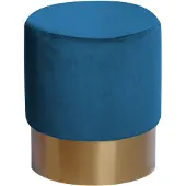 Underbar | Pouf Nano Samt Blau Samt 35x42x35 cm | NADUVI