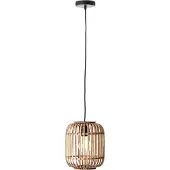 Brilliant Pendelleuchte Woodrow | dekorative Deckenleuchte mit Naturmaterial | 130 cm | schwarz hellbraun | Metall Bambus | 1x E27 max. 60 W | IP20