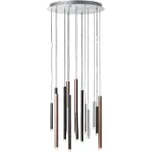 Brilliant LED Pendelleuchte Metall/Kunststoff 16x4W 4704 lm 3000 K warmweiß HxØ 1800x553 mm Cembalo braun/kaffee
