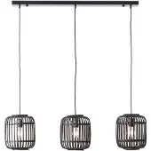Brilliant Pendelleuchte, 3-flammig Woodrow schwarz IP20 E27 60 Watt dimmbar g. f. Normallampe