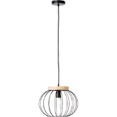 Brilliant Sorana Pendelleuchte 1flg schwarz/holzfarbend