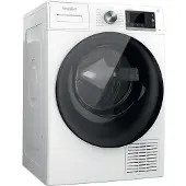 Whirlpool W6 D83WR BE, Freistehend, Frontlader, Wärmepumpe, Weiß, Tasten, Drehregler, Berührung, Schwarz
