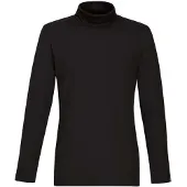 Trigema Rollkragenshirt "Rollkragenshirt", Herren, Gr. XXL, schwarz, Feinstrick, 95% Baumwolle, 5% Elastan, Basic, normal, ohne Ausschnitt, Shirts Rollkragenshirt